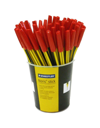 Confezione 50 penne Noris Stick Staedtler Rosse a sfera