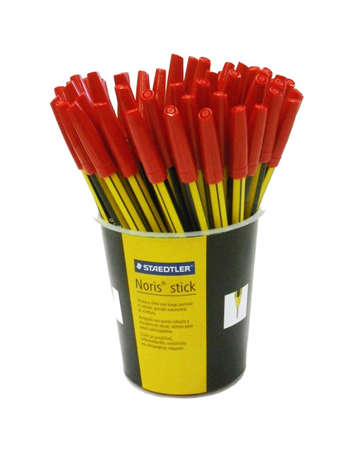 Confezione 50 penne Noris Stick Staedtler Rosse a sfera
