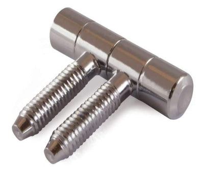 2 PEZZI - CERNIERE ANUBA TORNITE Ø9MM - IN ACCIAIO CROMATO - FEMMINE