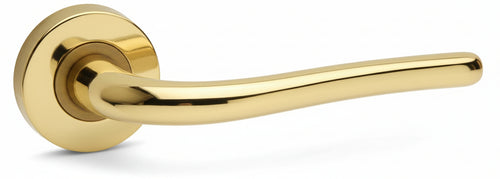 MANIGLIA CON ROSETTA E FORO PER LA CHIAVE VEGA 90MM - IN OTTONE LUCIDO