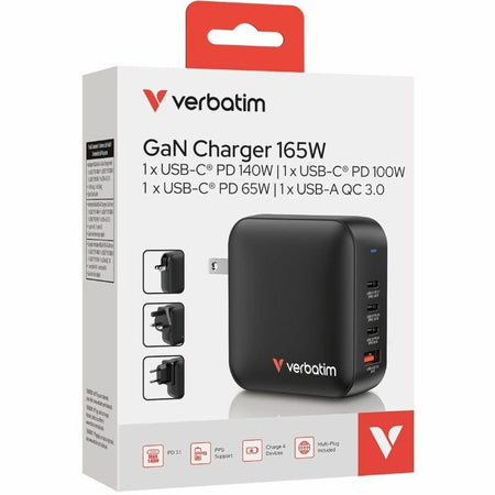Caricabatterie da Parete Verbatim 32216 165 W Nero