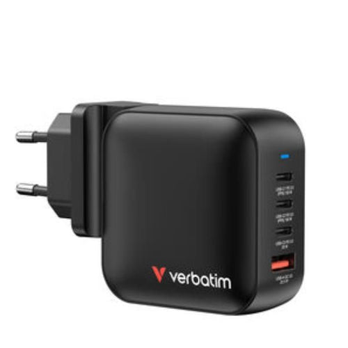 Verbatim mini gan charger 100w universale nero ac ricarica rapida interno - 32231