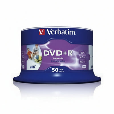 Verbatim dvd+r wide inkjet printable no id brand 4,7 gb 50 pz - 43512/50