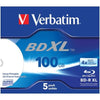 Verbatim bd-r xl 100gb* 4x ampia area stampabile a getto d'inchiostro, 5 pezzi in jewel case - 43789/5