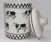 SIA COLLECTION - COLLEZIONE 3 BARATTOLI LINEA COWS DI DIVERSE GRANDEZZE - IN PORCELLANA COLORE BIANCO