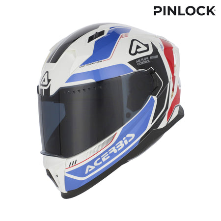 ACERBIS-Casco integrale e-x-way graphic Bianco/Blu M