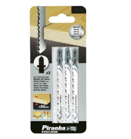 BLACK&DECKER - PIRANHA - 3 LAME PER SEGHETTO ALTERNATIVO - TAGLIO GROSSOLANO DEL LEGNO 100x4MM - CON ATTACCO A "T"