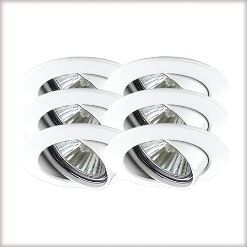PAULMANN - 6 PEZZI - FARETTI DA INCASSO ORIENTABILI PREMIUM LINE - 50W 230V GU10 Ø83MM - IN ALLUMINIO ZINCATO OPACO