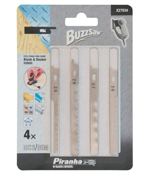 BLACK&DECKER - PIRANHA - 4 LAME MISTE BUZZ SAW PER TAGLIO METALLO E LEGNO 90/100MM