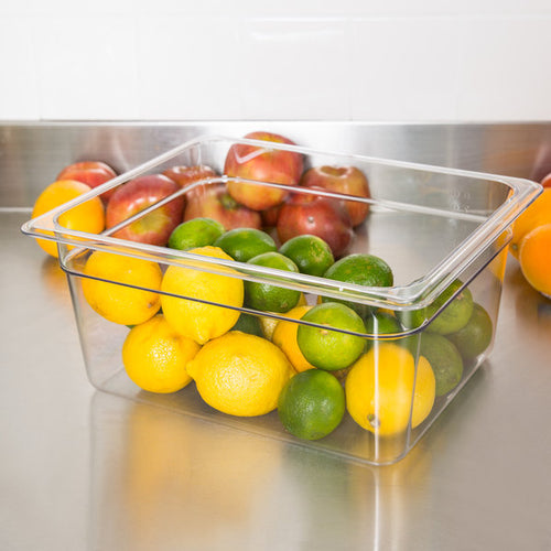CAMBRO - CONTENITORE PER ALIMENTI FOOD PANS IN POLICARBONATO TRASPARENTE - FORMA RETTANGOLARE - 1/2x6 150MM