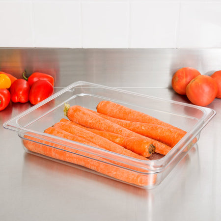 CAMBRO - CONTENITORE PER ALIMENTI "FOOD PANS" IN POLICARBONATO TRASPARENTE - FORMA RETTANGOLARE BASSA - 1/2 65MM