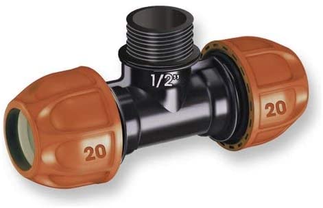 CLABER - RACCORDO A "T" DA 20MM CON FILETTO 1/2" MM - 33080