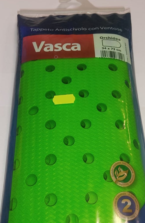 SHARK - TAPPETINO ANTISCIVOLO PER VASCA ORCHIDEA 34x73CM - COLORE VERDE LIME