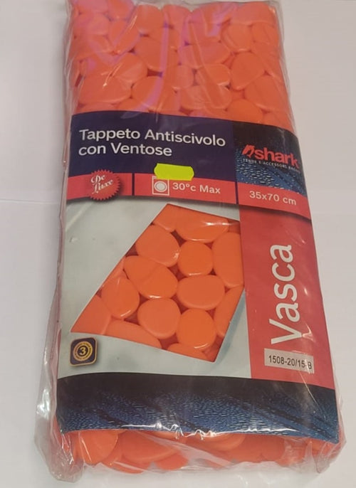 SHARK - TAPPETINO ANTISCIVOLO PER VASCA MR.PEEBLE 35X70CM - COLORE ARANCIONE