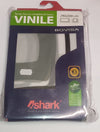 SHARK - TENDA DA DOCCIA COMPLETA DI GANCI IN VINILE LINEA BOVISA 240x200h cm - COLORE BIANCO CON SCRITTE NERE/ROSSE