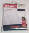 SHARK - TENDA DA DOCCIA COMPLETA DI GANCI IN TESSUTO LINEA OCIO! 180x200h cm - COLORE BIANCO E DECORAZIONI MARRONI