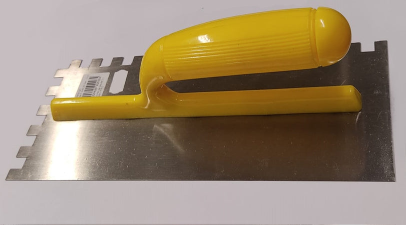 FRATTONE "USA" IN ACCIAIO CON MANICON IN PLASTICA - 280MM CON DENTATURA 10MM - COLORE GIALLO