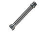 TUBO FLESSIBILE ESTENSIBILE ACQUA 100/200MM - PER CALDAIA/SCALDABAGNO - RACCORDO 1/2 - IN ACCIAIO INOX