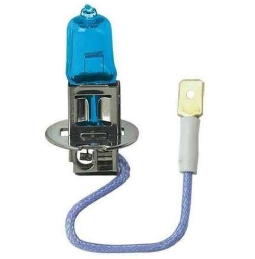 LAMPA - COPPIA LAMPADINE ALOGENE PILOT BLU - Xe 12V H3 55W - LUCE EFFETTO BIANCO GHIACCIO