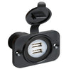 LAMPA - DOPPIA PRESA USB PER AUTO/MOTO EXT-8 - PER USO INTERNO ED ESTERNO - MONTAGGIO AD INCASSO - CON COPERCHIO DI PROTEZIONE