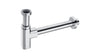 SIFONE PER RUBINETTERIA BAGNO - CON IMMERSIONE E TUBO DI SCARICO - ROSETTA INCLUSA 1-1/4 - IN OTTONE CROMATO