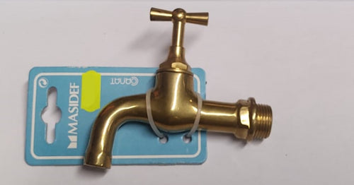 RUBINETTO OTTONE LUCIDO CURVO 1/2