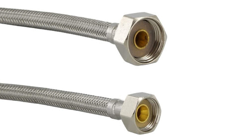 ATTACCHINO FLESSIBILE PER MONOCOMANDO 400MM - RACCORDO F1/2- F3/8 - IN ACCIAIO INOX