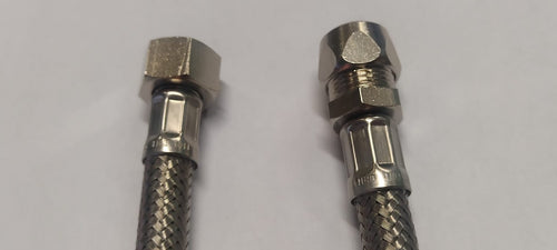 ATTACCHINO FLESSIBILE PER MONOCOMANDO 150MM - RACCORDO M3/8- F3/8 - IN ACCIAIO INOX