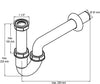 MASIDEF - SIFONO ANTIODORI PER LAVABO 1/4 IN OTTONE CROMATO 120MM