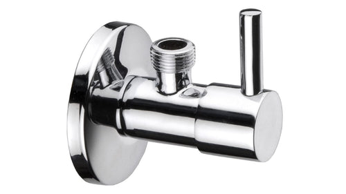 VALVOLA DI CHIUSURA AD ANGOLO PER LAVELLI - RACCORDO 1/2 - DESIGN TONDO CROMATO