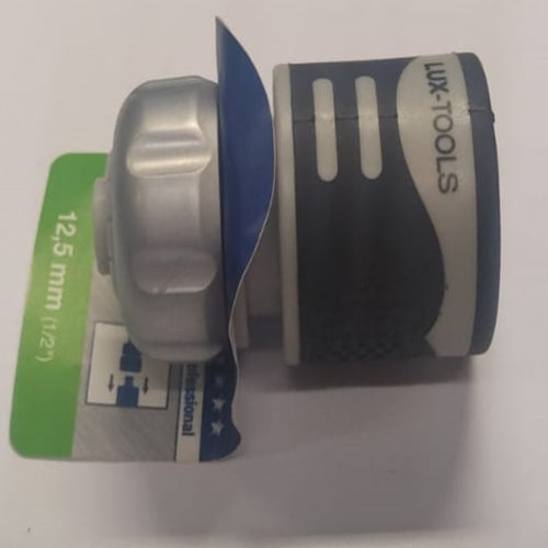 CONNETTORE TUBO PROFESSIONALE CON ATTACCO 1/2 - 12,5 MM - CON REGOLATORE DEL FLUSSO IN METALLO