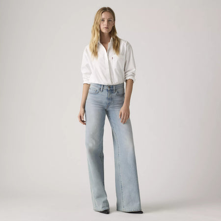 Levi’s 728™ High Rise Wide Leg Jeans Donna Vita Alta Gamba Ampia Denim Chiaro