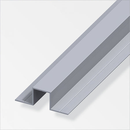 ALFER - 1mt - PROFILO QUADRATO AD "U" CON DUE GAMBE A 180° - IN ALLUMINIO NATURALE 23,5x67,5x1,5MM