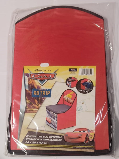 DOMOPAK - CONTENITORE GIOCHI CON SCHIENALE LIVING PER ORGANIZZAZIONE CAMERETTA 28x28x47CM - RAPPRESENTAZIONE CARTONE CARS E FROZEN