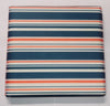 DOMOPAK - POUF CUBICO CON COPERCHIO LIVING PER ORGANIZZAZIONE CASA 30x30x30CM - COLORE ARANCIONE - COPERCHIO BIANCO A RIGHE