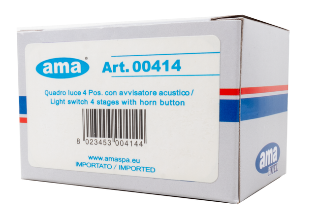 Commutatore luci 12V 4 posizioni con avvisatore acustico dima 22,5mm