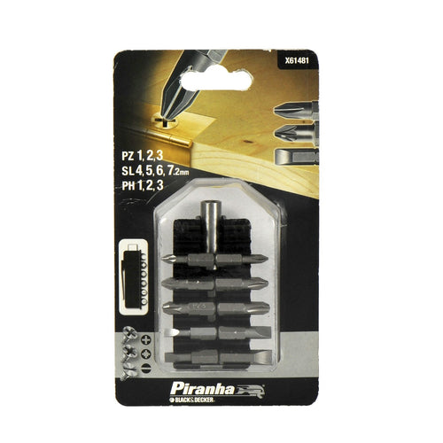 BLACK&DEKER - PIRANHA SET 10 LAME MISTE 25MM + ADATTATORE MAGNETICO