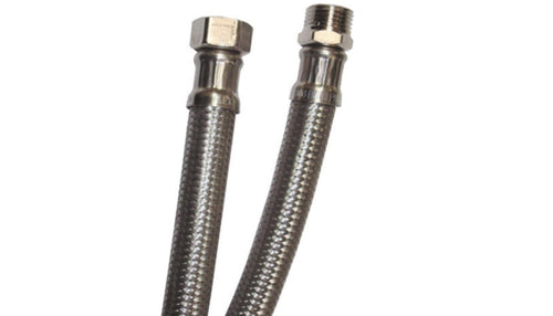 ATTACCHINO FLESSIBILE PER MONOCOMANDO 350MM - RACCORDO F1/2- F3/8 - IN ACCIAIO INOX