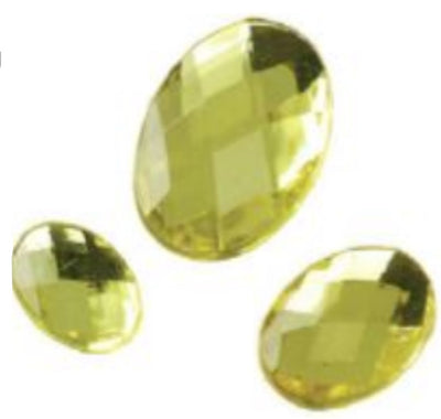 GUTERMANN - 120 PEZZI - PIETRE GLAMOUR OVALI IN STRASS-ACRILICO - COLORE GIALLO