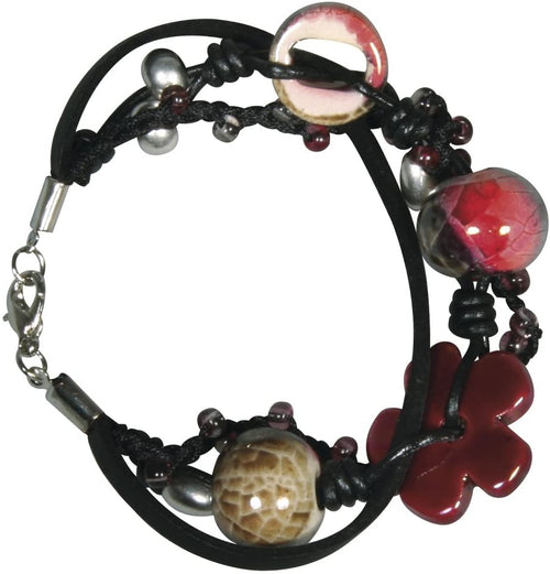 RAYHER - SET BRACCIALETTO JULIETA - COLORE ROSSO MATTONE/MARRONE