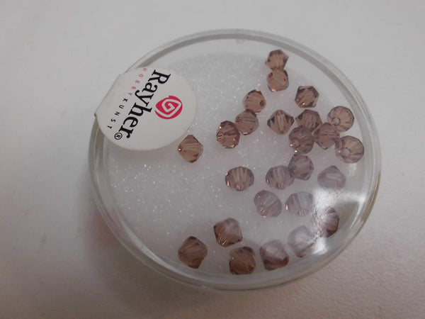 RAYHER - 25 PEZZI - PERLE DI CRISTALLO "SWAROVSKI" FORMA ROMBO Ø4MM - COLORE CARAMELLO
