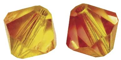 RAYHER - 25 PEZZI - PERLE DI CRISTALLO SWAROVSKI FORMA ROMBO Ø4MM - COLORE ROSSO FUOCO