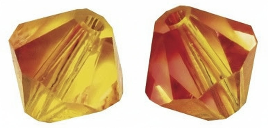 RAYHER - 25 PEZZI - PERLE DI CRISTALLO "SWAROVSKI" FORMA ROMBO Ø4MM - COLORE ROSSO FUOCO