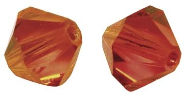 RAYHER - 25 PEZZI - PERLE DI CRISTALLO SWAROVSKI FORMA ROMBO Ø4MM - COLORE ARANCIONE
