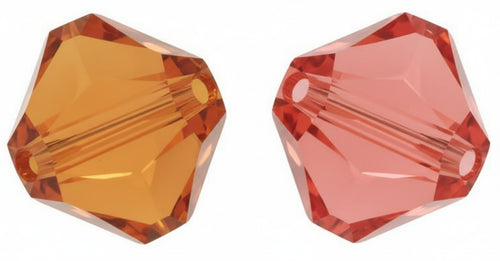 RAYHER - 25 PEZZI - PERLE DI CRISTALLO SWAROVSKI FORMA ROMBO Ø4MM - COLORE ARANCIONE