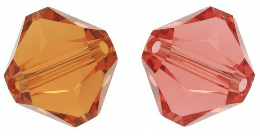 RAYHER - 25 PEZZI - PERLE DI CRISTALLO "SWAROVSKI" FORMA ROMBO Ø4MM - COLORE ARANCIONE