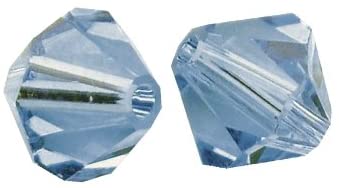 RAYHER - 25 PEZZI - PERLE DI CRISTALLO SWAROVSKI FORMA ROMBO Ø4MM - COLORE AZZURRO