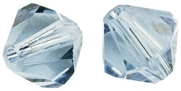 RAYHER - 25 PEZZI - PERLE DI CRISTALLO SWAROVSKI FORMA ROMBO Ø4MM - COLORE ACQUA