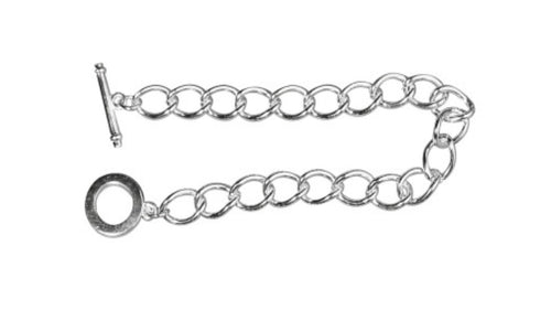 RAYHER - BRACCIALETTO A MAGLIE CON CHIUSURA AD INCASTRO - PLACCATO ARGENTO 925 - 18CM