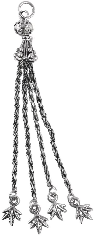 RAYHER - CIONDOLO NAPPA IN METALLO CON FOGLIE 10CM - COLORE ARGENTO